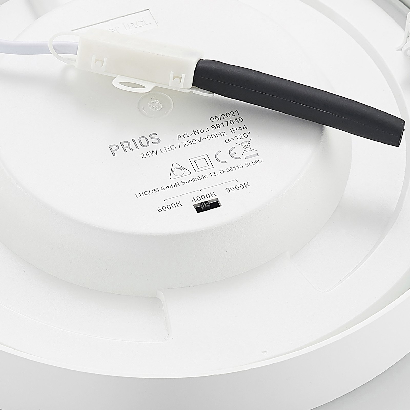 Plafonieră Prios LED Edwina, alb, 24,5 cm, 10 buc, dimabilizabil