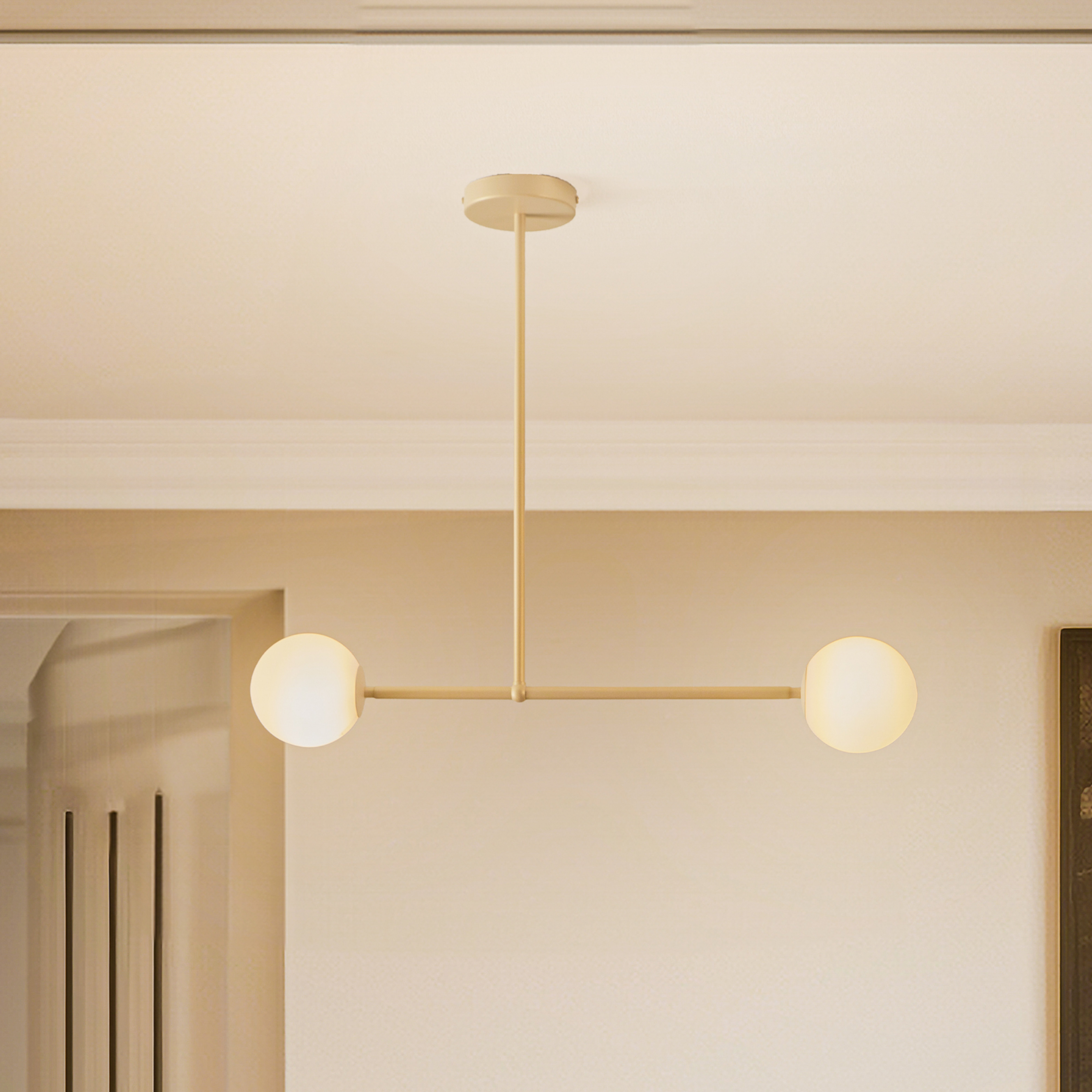 Gama griestu lampa, 2 spuldzes, zelta