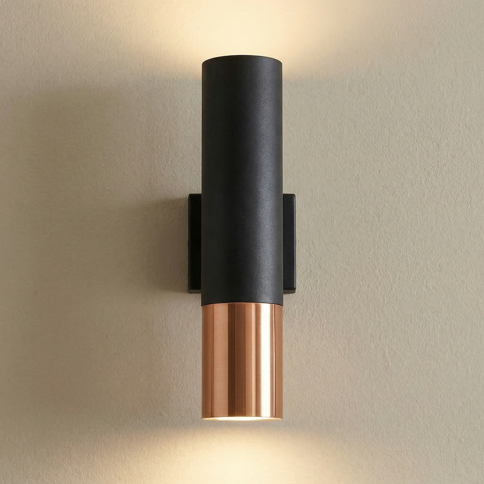 Euluna Thalassa stenska svetilka 2fl GU10 črna/bakrena