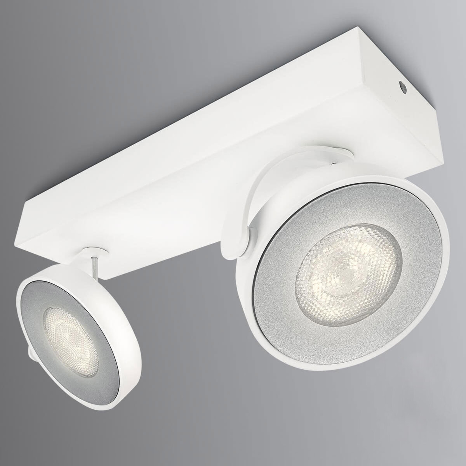 PHILIPS Two-bulb LED spotlight Clockwork, WarmGlow effect, for Living / Dining Room, metal, 4.5 W, energy efficiency: A+, L: 25.5 cm, W: 9.3 cm, H: 9 cm