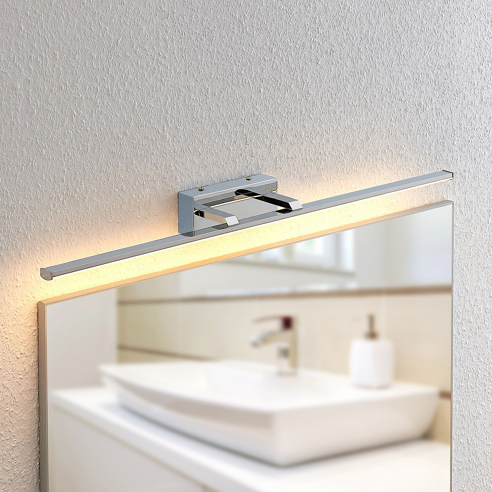 Lindby Eloni LED bathroom wall light, chrome | Lights.ie