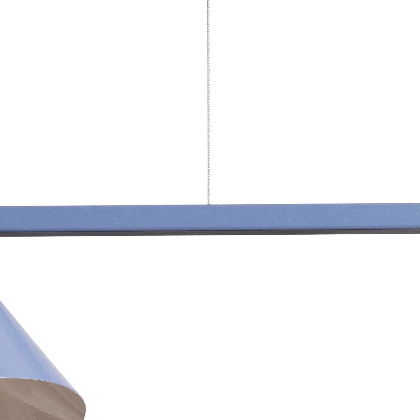 Lampă suspendată Form 4, albastră, metalică, cu 4 becuri, formă conică - ALDEX