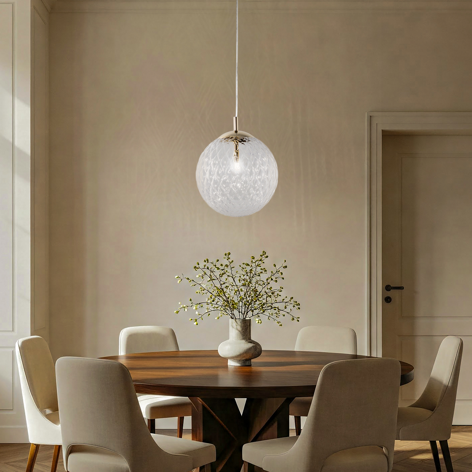 Suspension Cadix en verre, à 1 lampe, Ø 30 cm