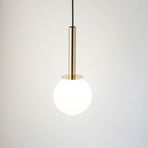 Daisy pendant light, 1-bulb, gold/white/black, glass