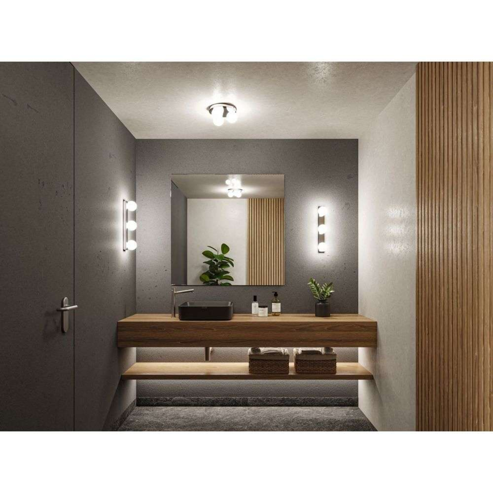 Gove 3 Stropní Lampa IP44 Dim Chrom/Satin - Paulmann