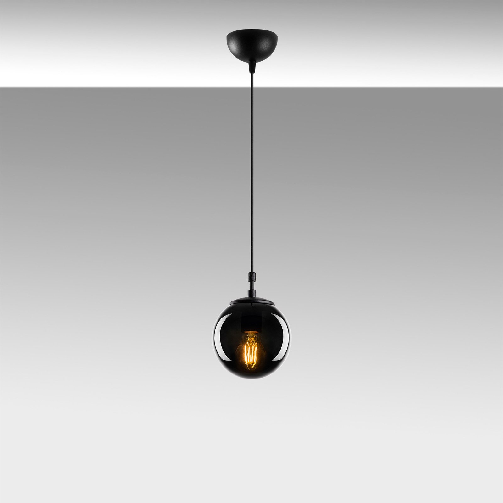 Efe 2155 hængelampe, skærm af røgglas, Ø15cm