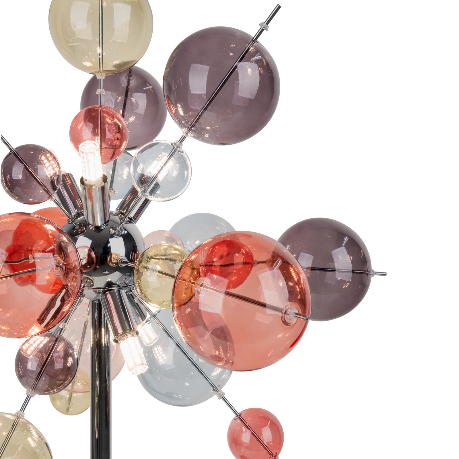 Candeeiro de mesa Explosion, vidro, cores pastel, cromado, G9