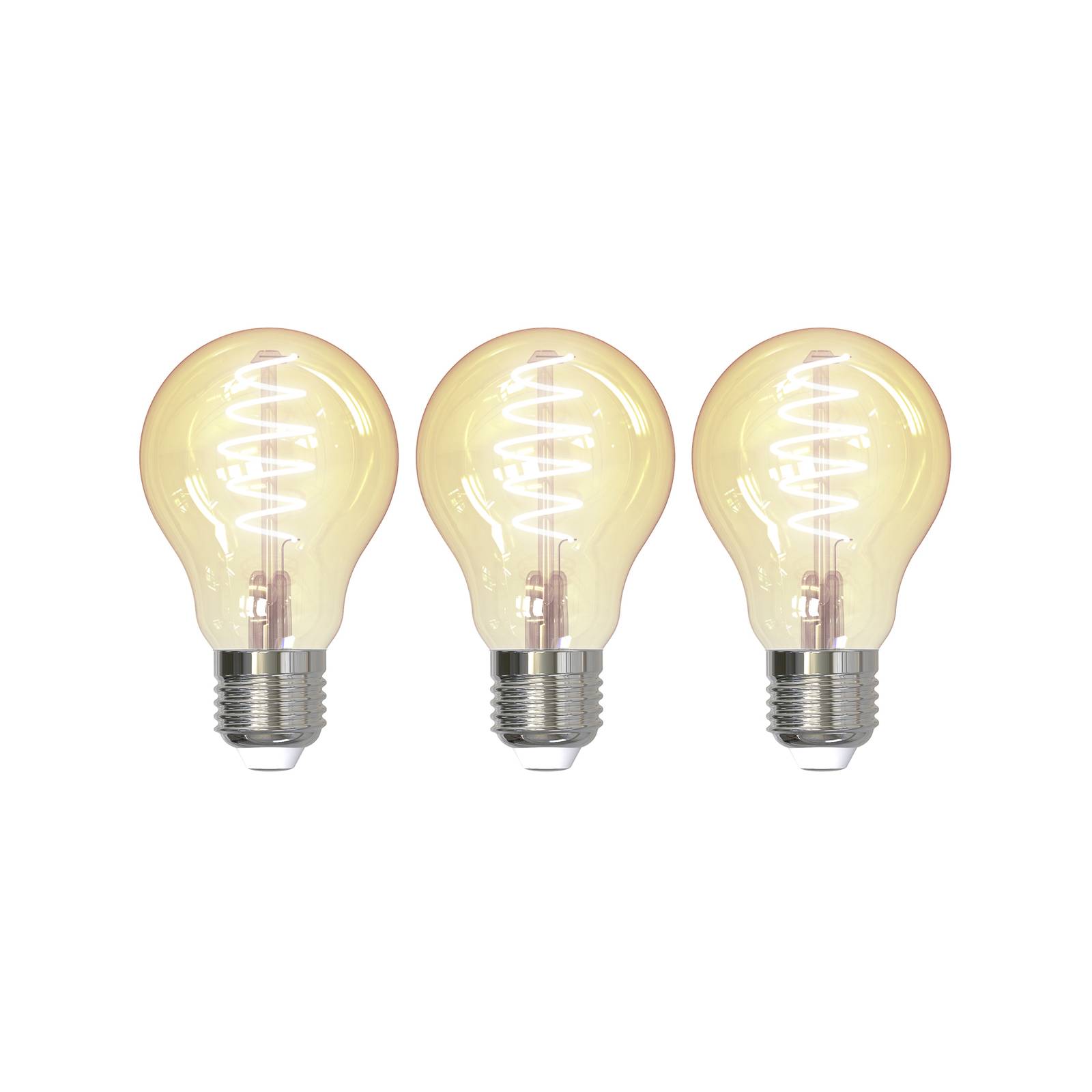 LUUMR Smart LED žiarovka sada 3 žiaroviek E27 A60 4,9 W jantárová Tuya