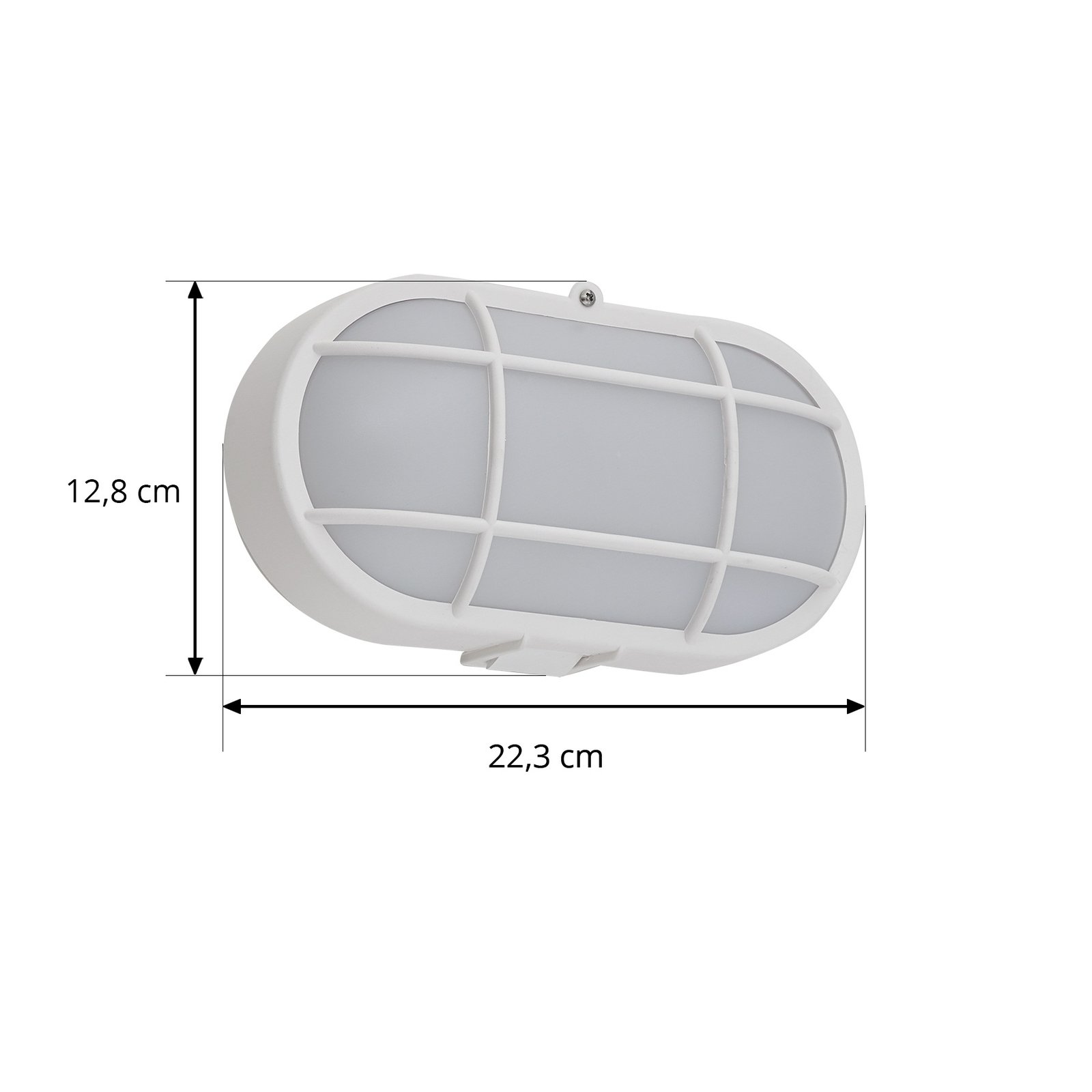 Lindby LED āra sienas lampa Alisha, balta, plastmasas, IP54