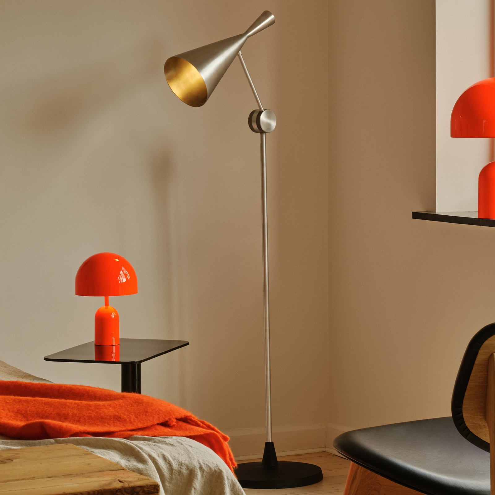 Tom Dixon LED-Stehlampe Beat, aluminiumfarben, Höhe 157 cm