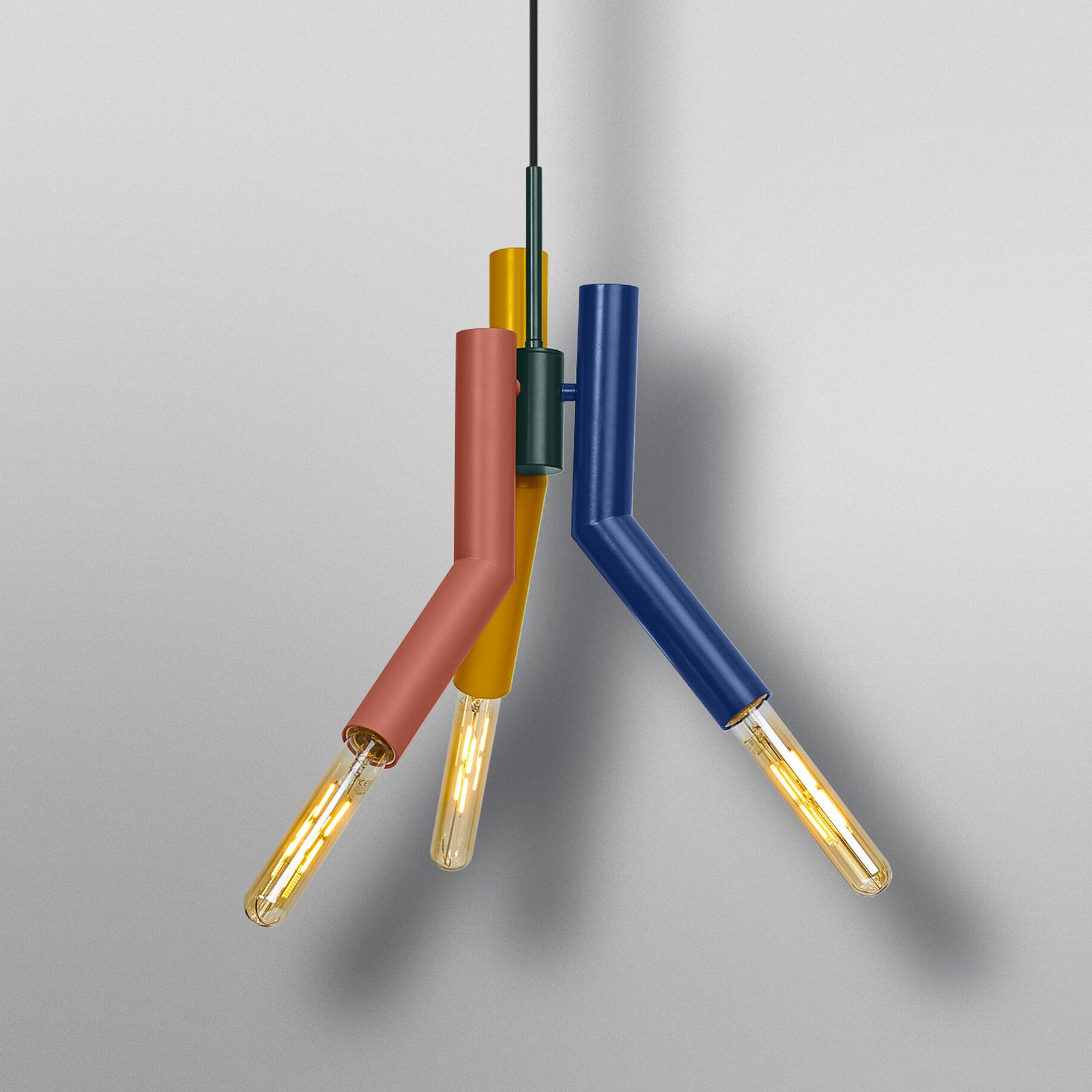 Lampada a sospensione OSRAM Decor Straw, a 3 luci, acciaio, colorata, E27