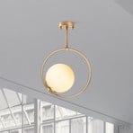 Deckenleuchte Dolunay, Ø 26 cm, goldfarben, Glas, E27