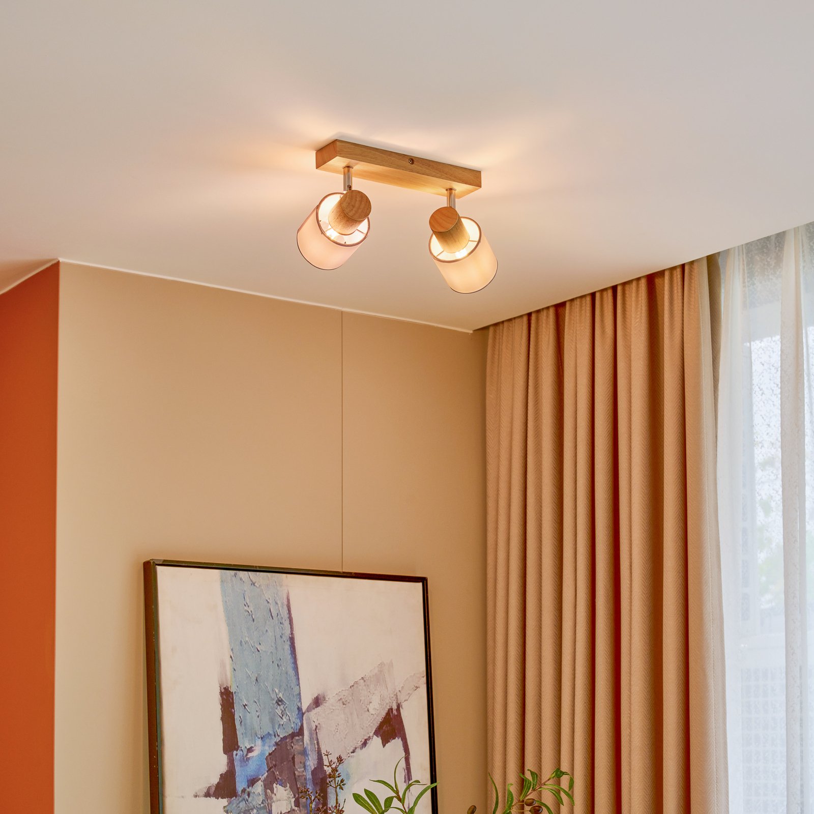 Wanessa 2 Plafond Wood/White - Lindby