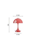 Panthella 160 Portátil Candeeiro de Mesa V3 Opaque Coral - Louis Poulsen