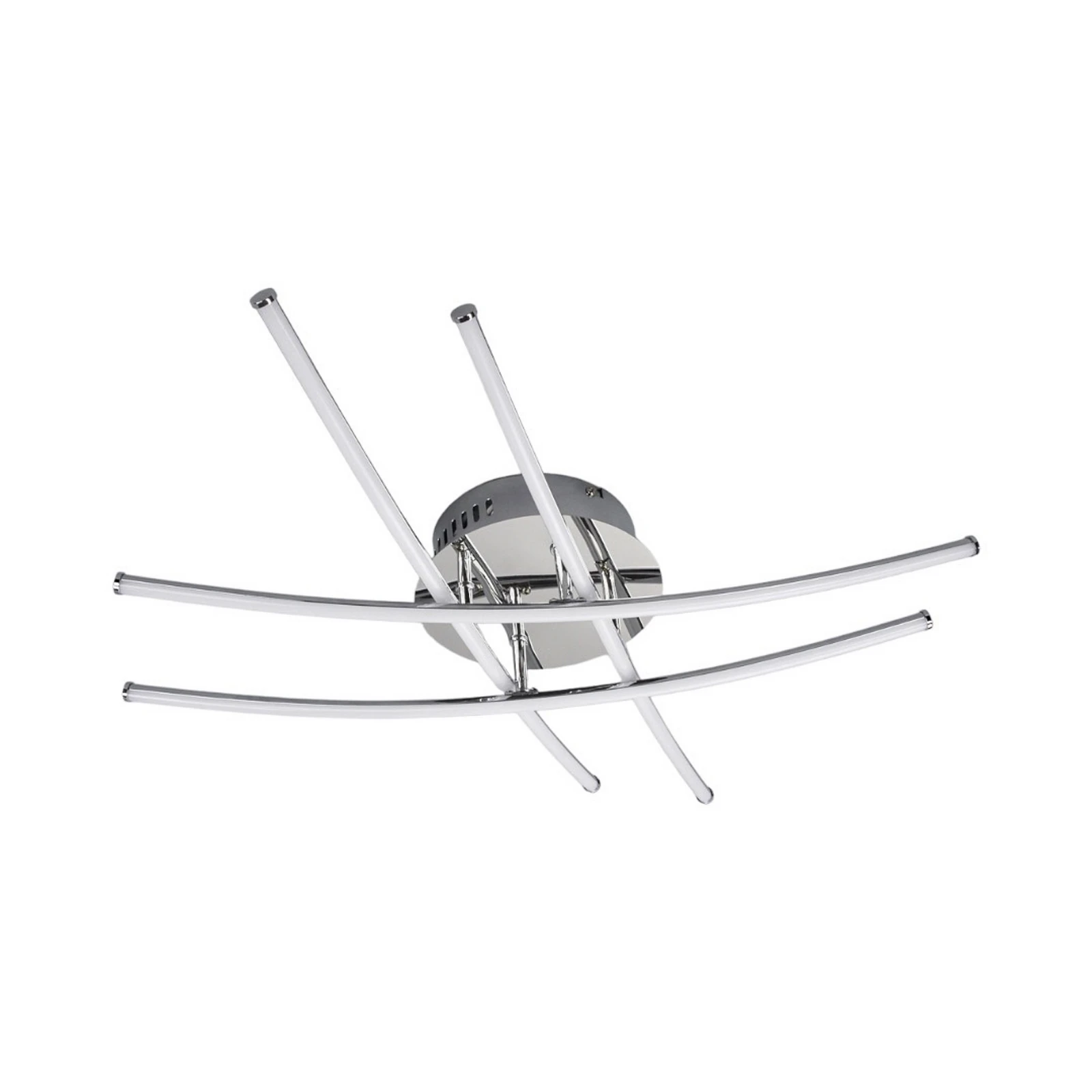 Plafonnier LED Lindby Yael, couleur chrome, métal, 67 cm de long