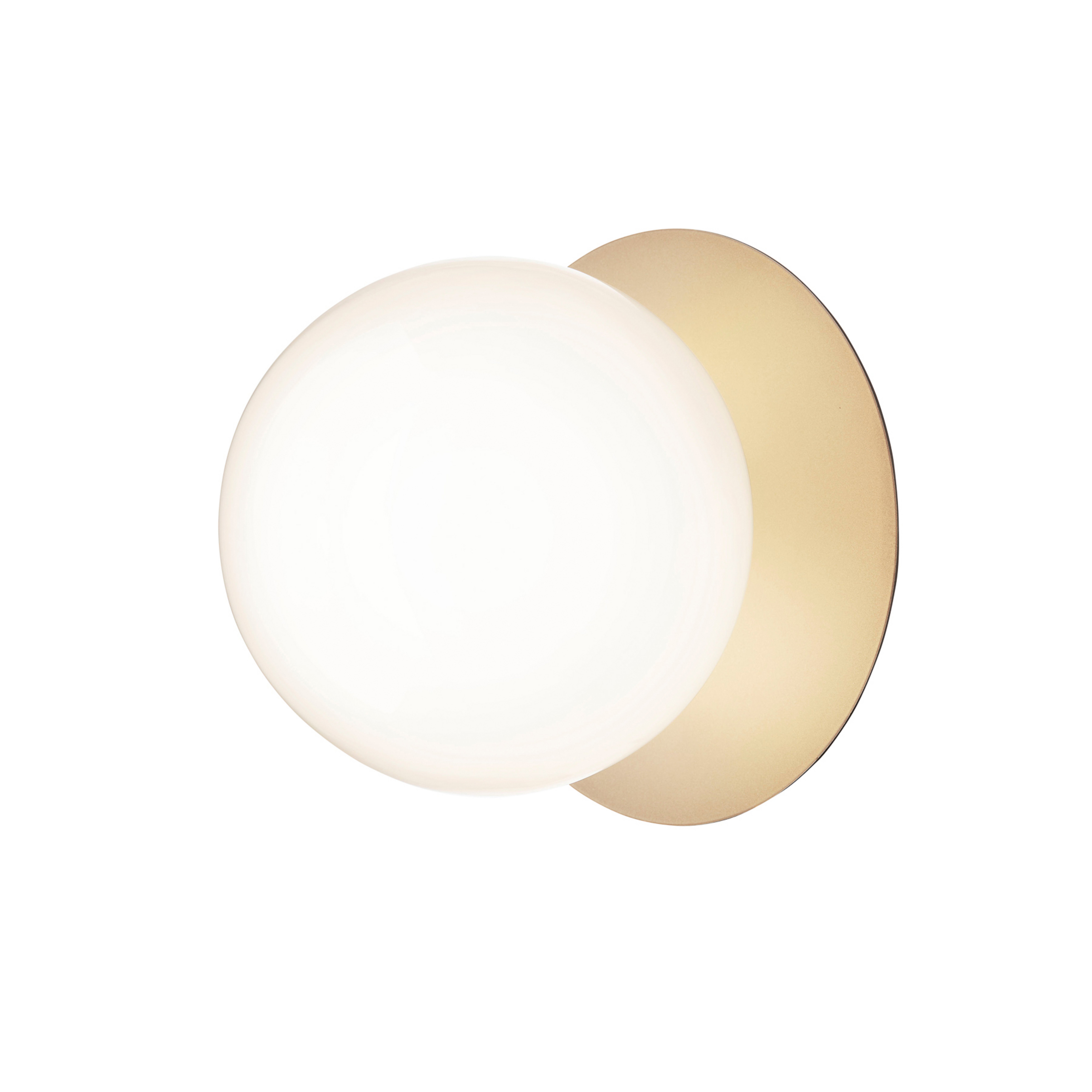 Candeeiro de parede Liila 1 Large, branco quente, IP44, dourado/branco - Nuura