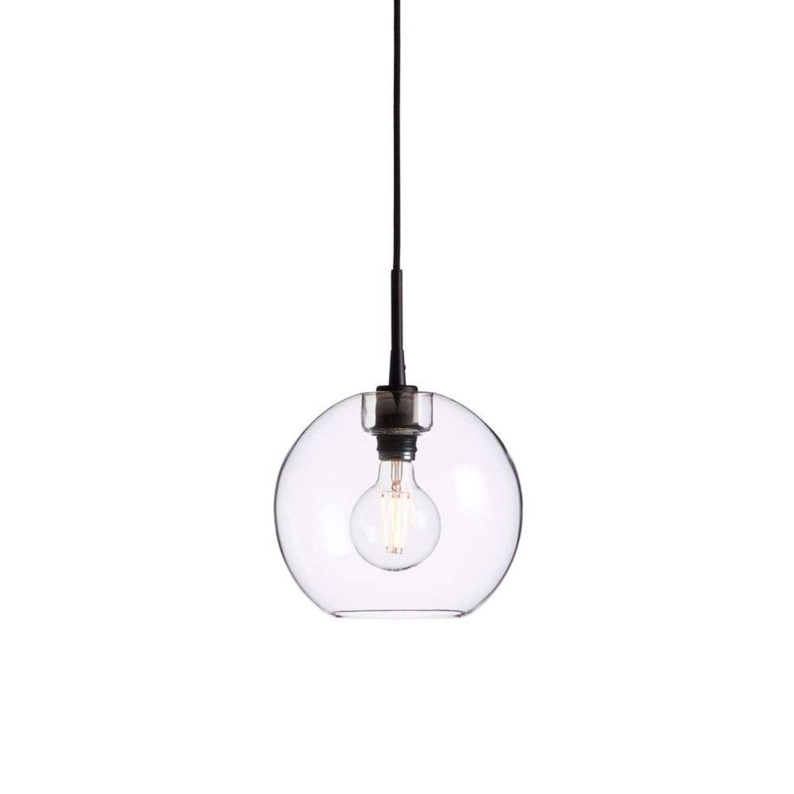 Gloria Závěsná Lampa Ø260 Black/Clear Glass - Belid