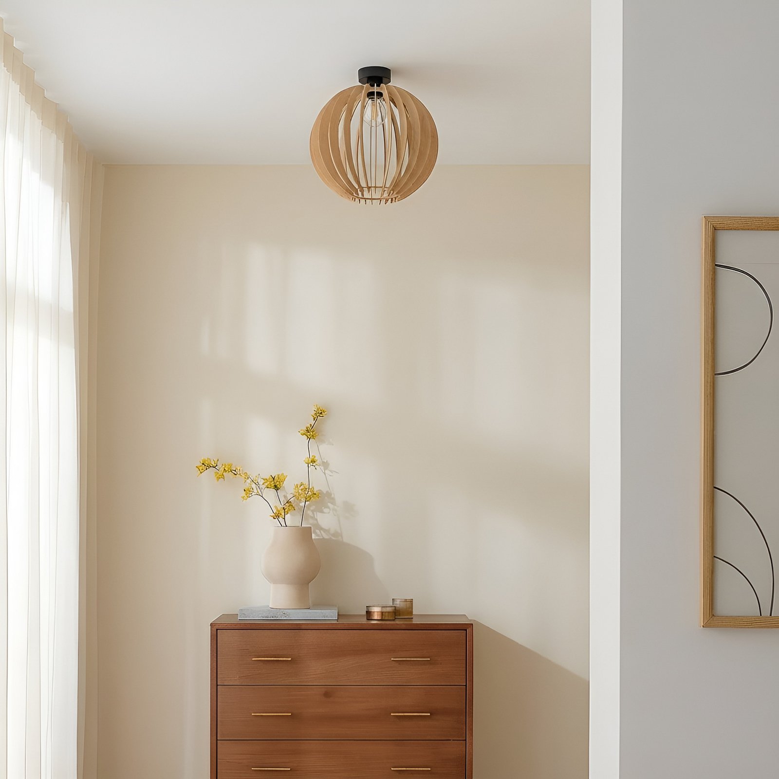 Таванска лампа Clay, Ø 23 cm, брезова шперплат, E27