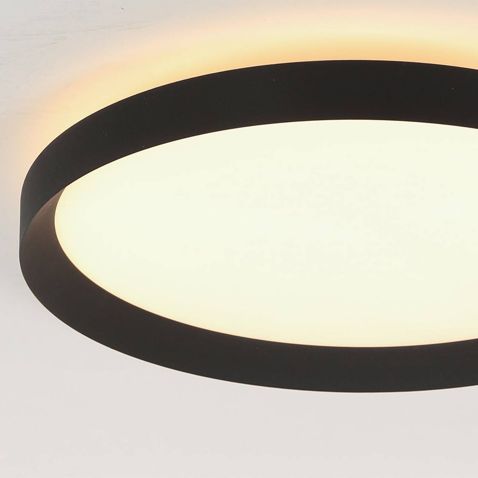 Lampa sufitowa LED Flady, czarna, Ø 40 cm, bezpośrednia/pośrednia