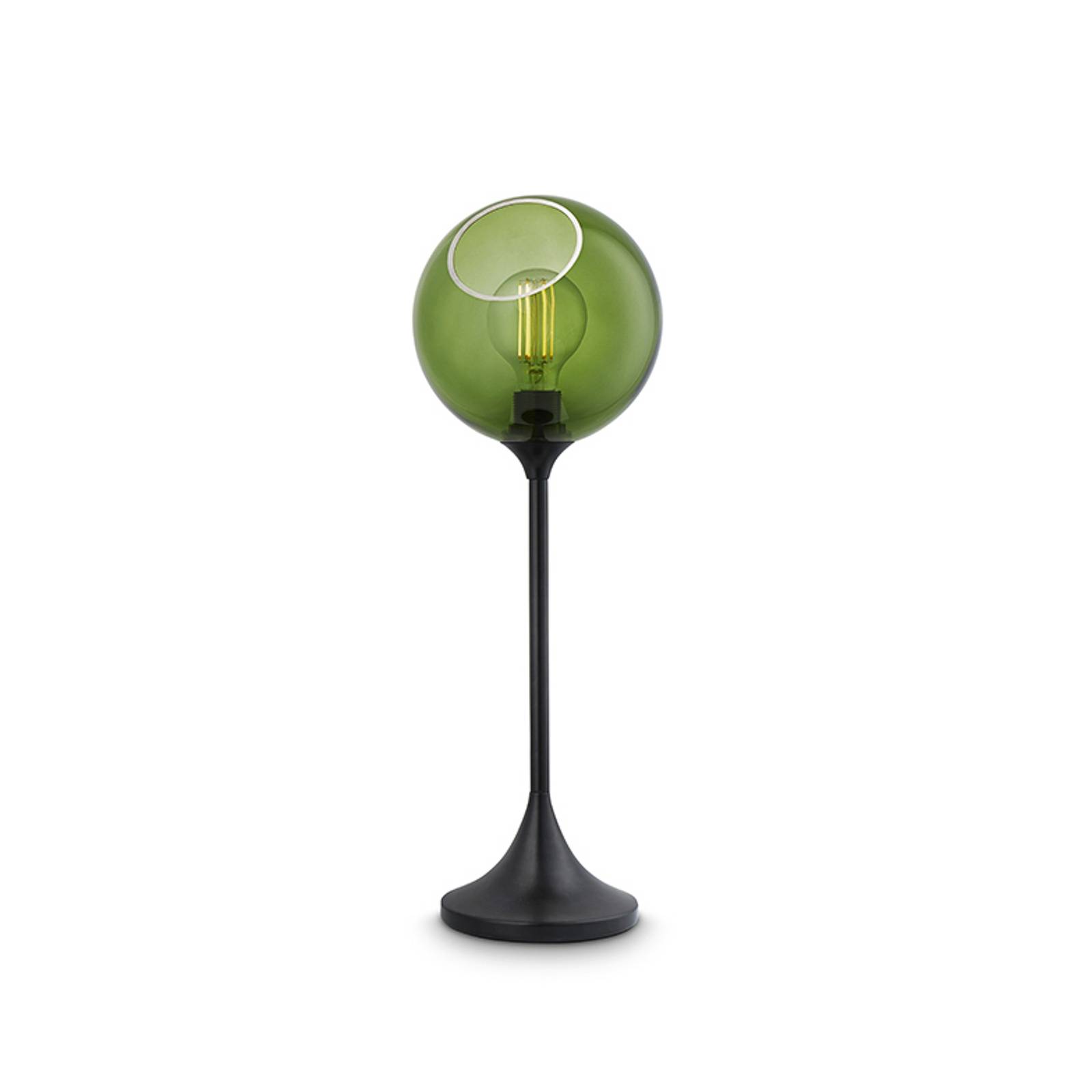 Ballroom bordlampe grøn glas mundblæst dæmpbar