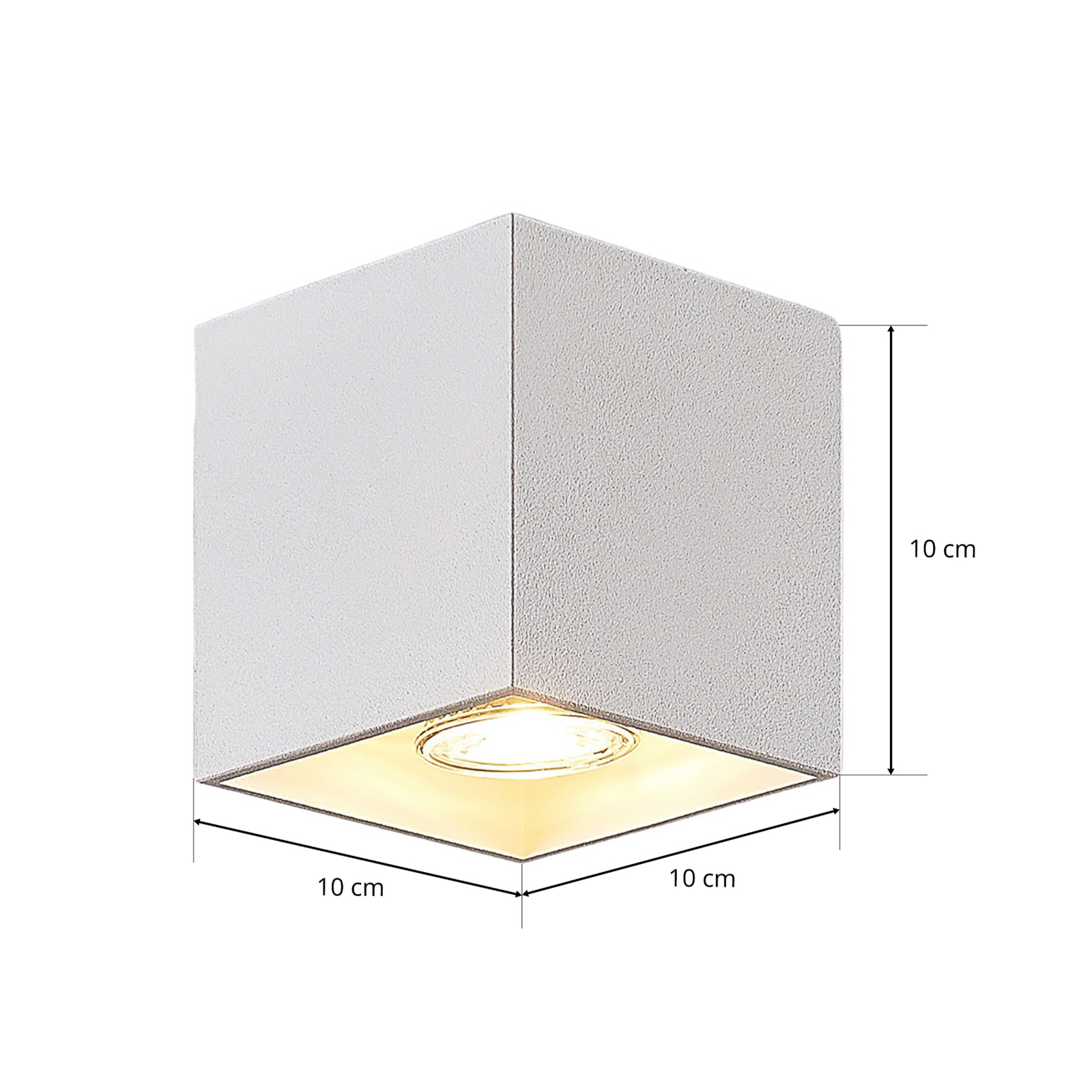 Lindby Parvin Downlight de alumínio, angular, branco