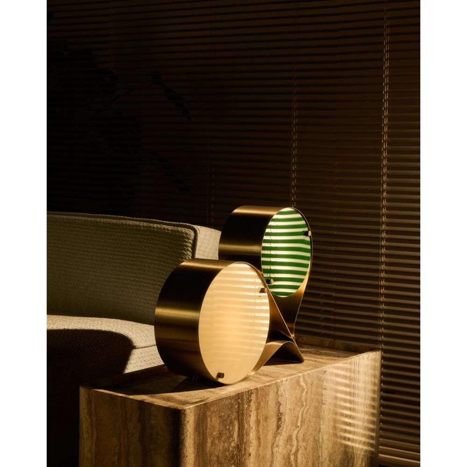 Coppia Candeeiro de Mesa Bronze Aço/Ivory/Blush - GUBI