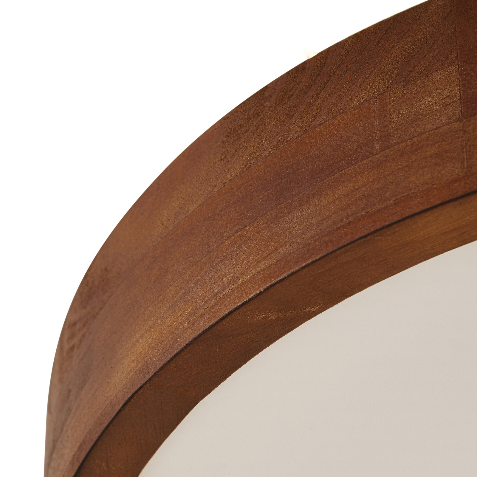 Stropní světlo Tanju, Ø 50 cm, ořechové dřevo, 4 žárovky, E27 – Lindby