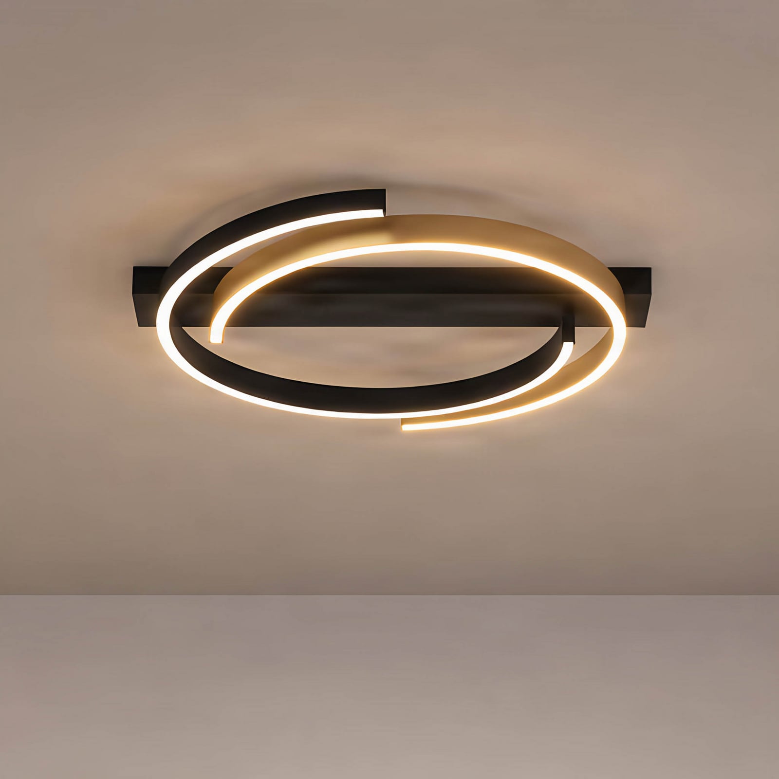 Natsuma LED Plafoniera Nero/Oro - Lucande Natsuma LED Plafoniera Nero/Oro - Lucande
