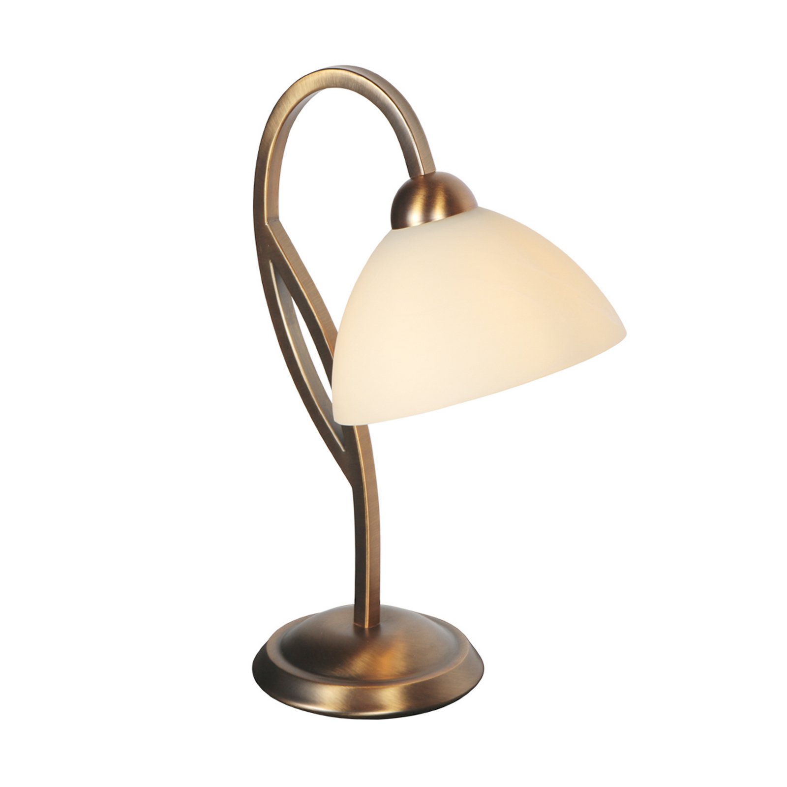 Anthea table lamp, bronze, cream, metal, glass, E27