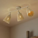 Lindby Anuva ceiling spotlight, 72 cm, 3-bulb, beige, paper