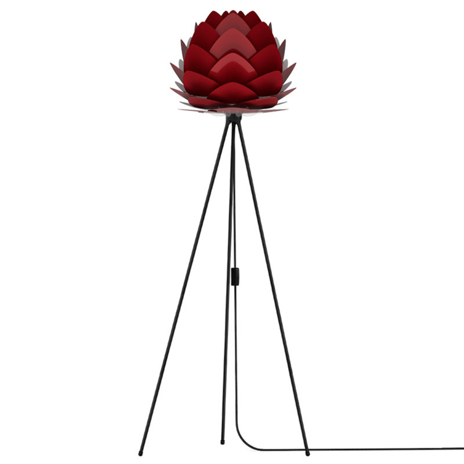 UMAGE Aluvia mini podna lampa crna/rubin crvena