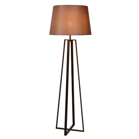 Rostbraune Stehleuchte Coffee Lamp mit Stoffschirm