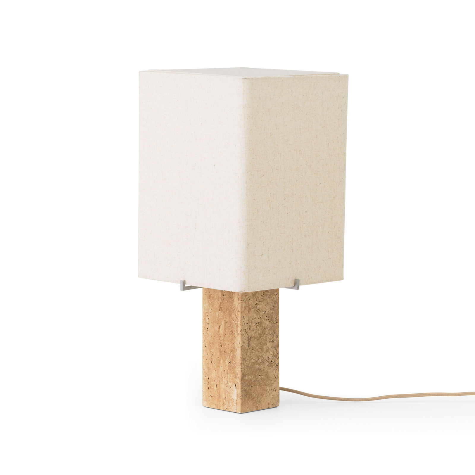 Nonna bordlampe, travertin-/sandfarvet, højde 49 cm, stof