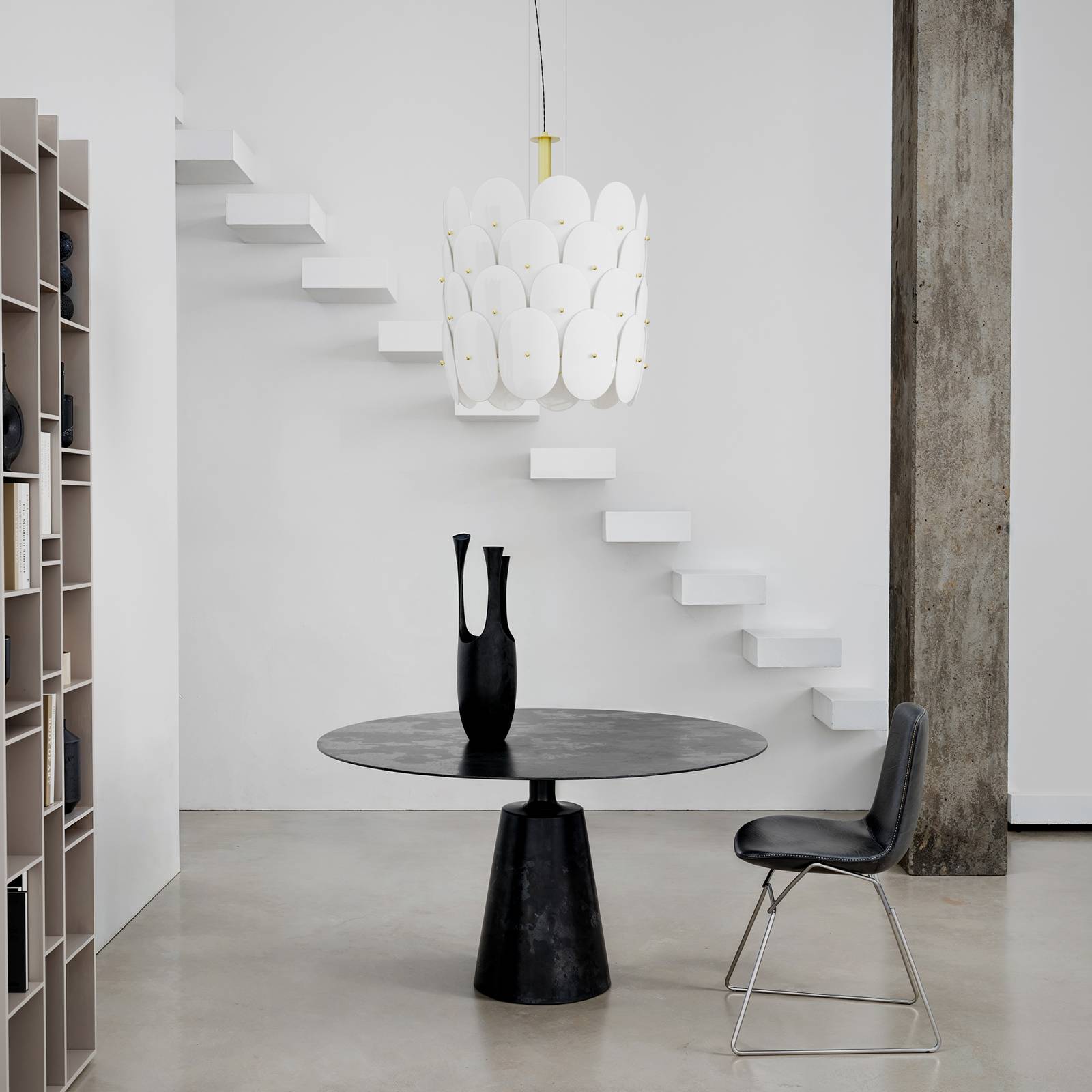 By Rydens Pendelleuchte Omlott, messing/weiß, Ø 50 cm günstig online kaufen