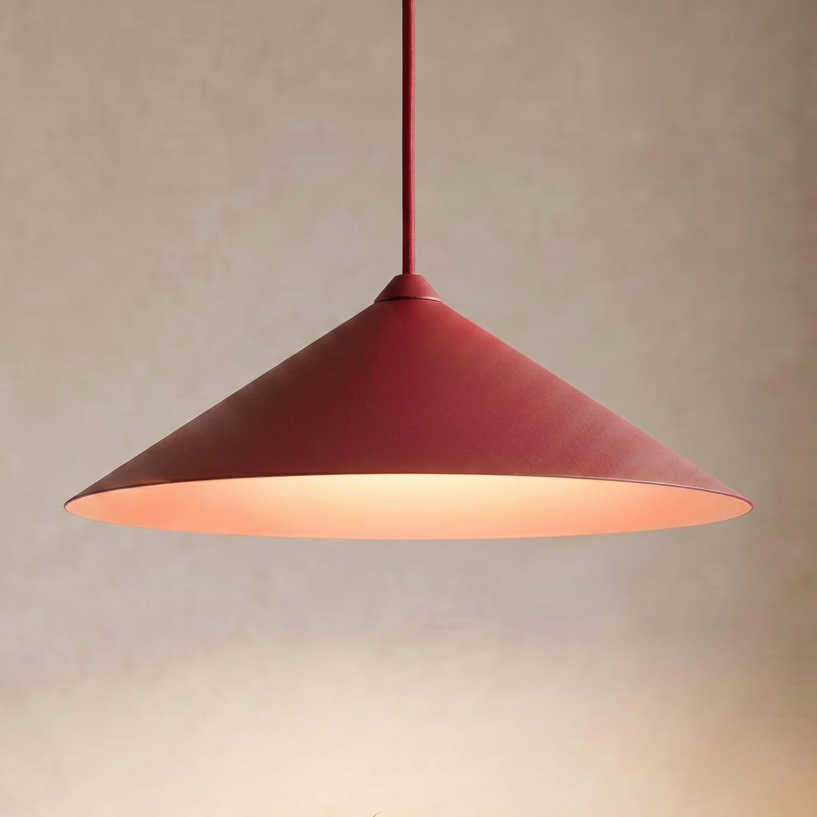Suspension Lume XL, bordeaux, métal, Ø 49 cm, GX53