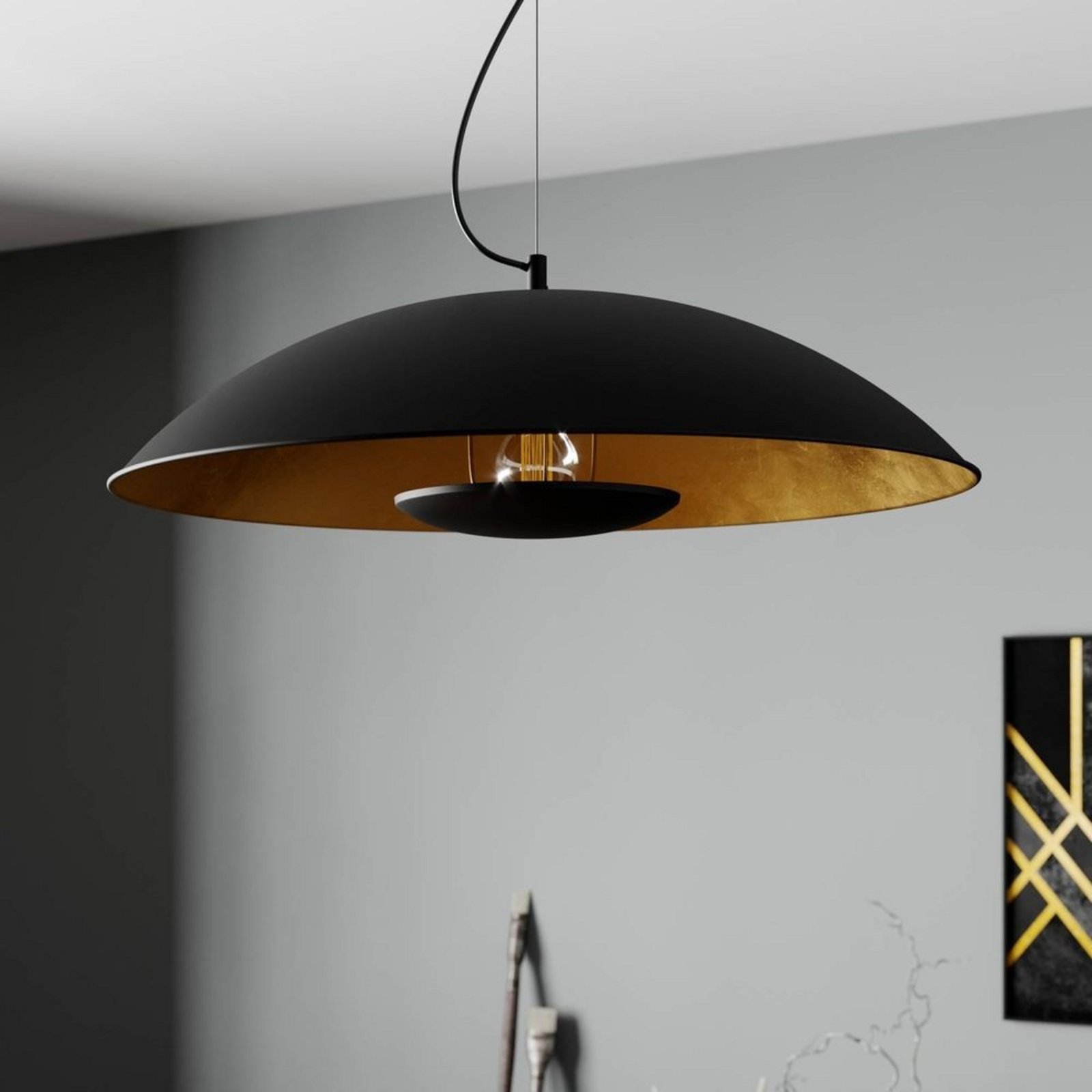 Emilienne Lustră Pendul Black/Gold - Lindby