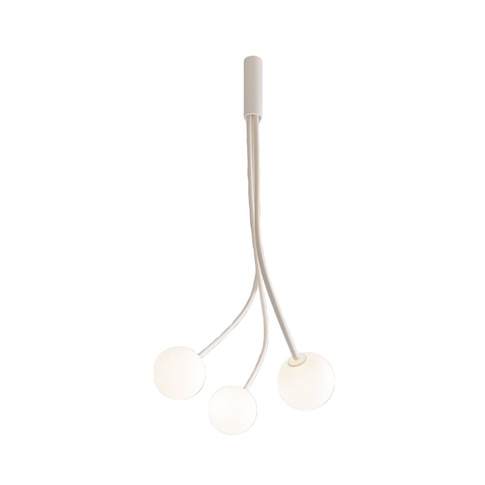 Karman Deckenlampe Moony, weiß, 3-flammig, Höhe 150 cm, Glas