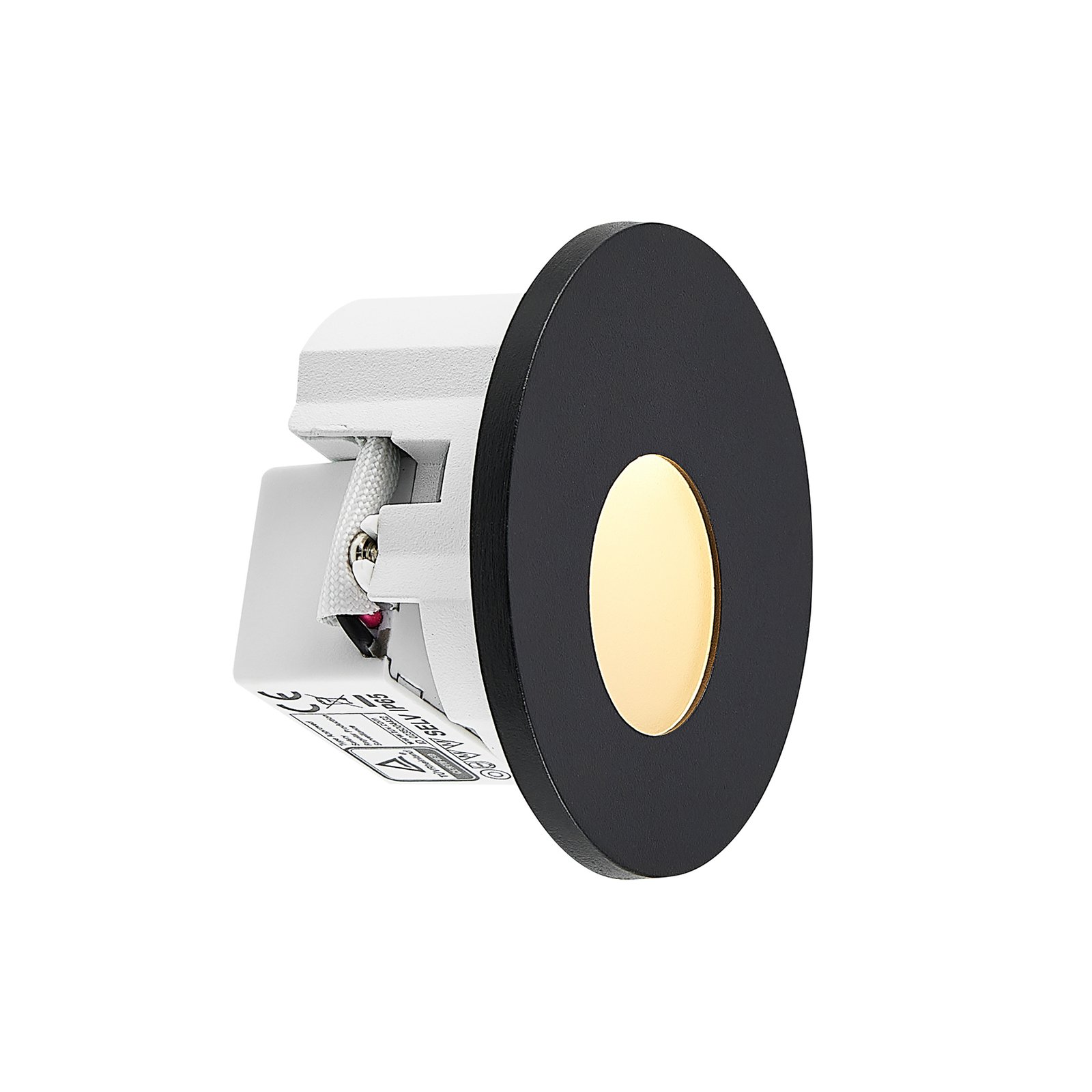 Molto Luce LED-Einbaulampe Wall 68R IP44 RD, schwarz, CCT