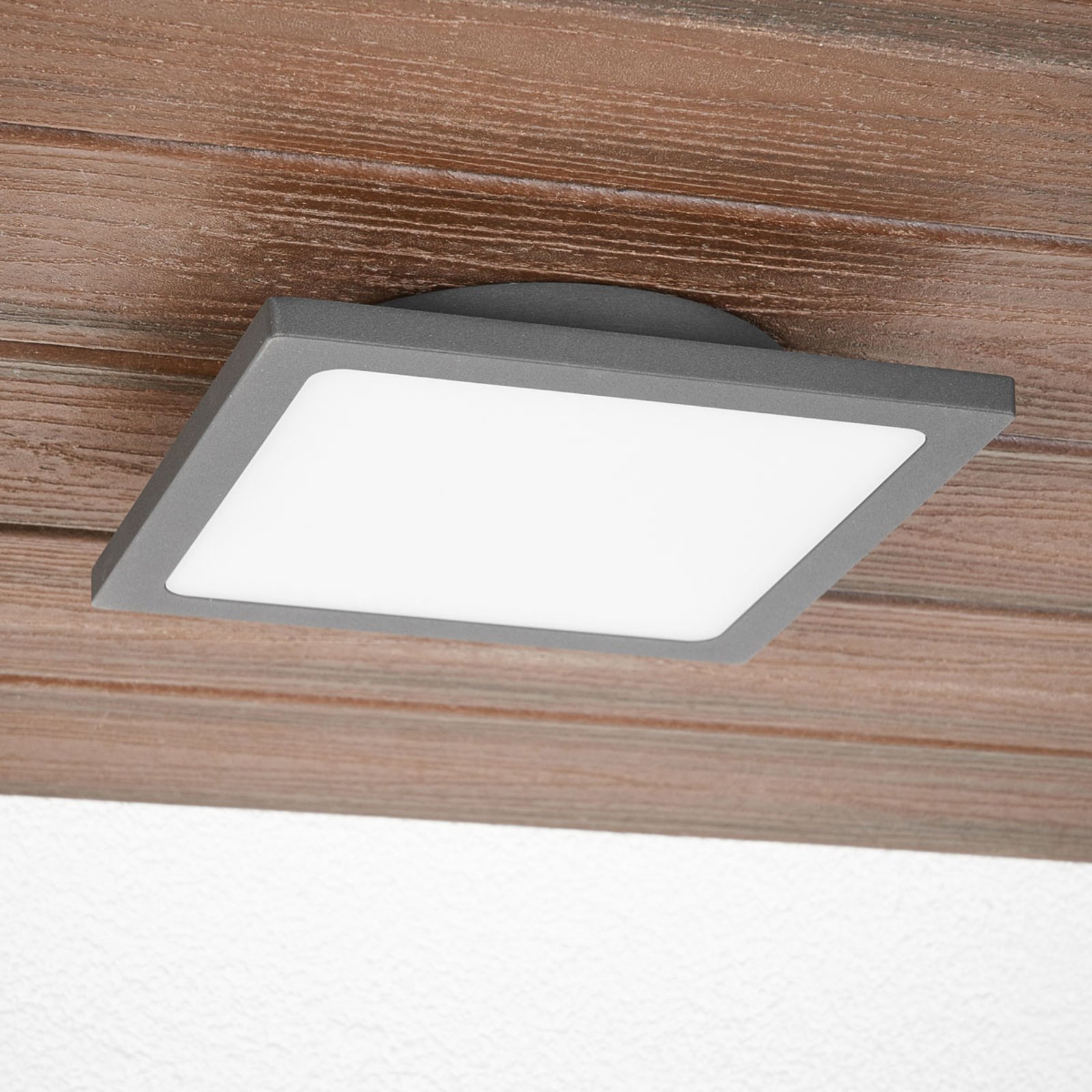 Mabella Outdoor Ceiling Lamp w/Sensor Dark Grey/White - Lucande