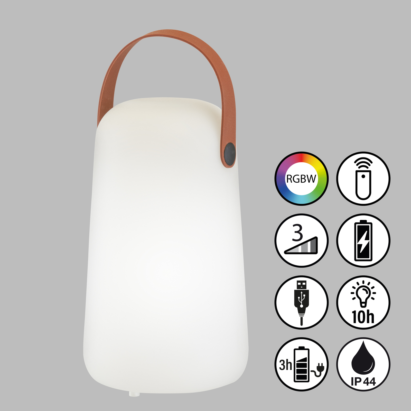 Lampe de table LED rechargeable Collgar, blanc, hauteur 21 cm