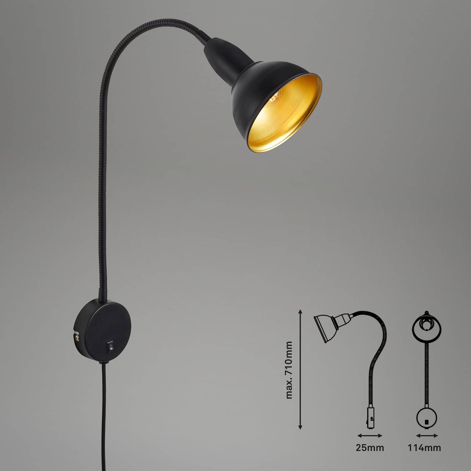 Wandleuchte Hygge Comfort light Retro mit Stecker günstig online kaufen