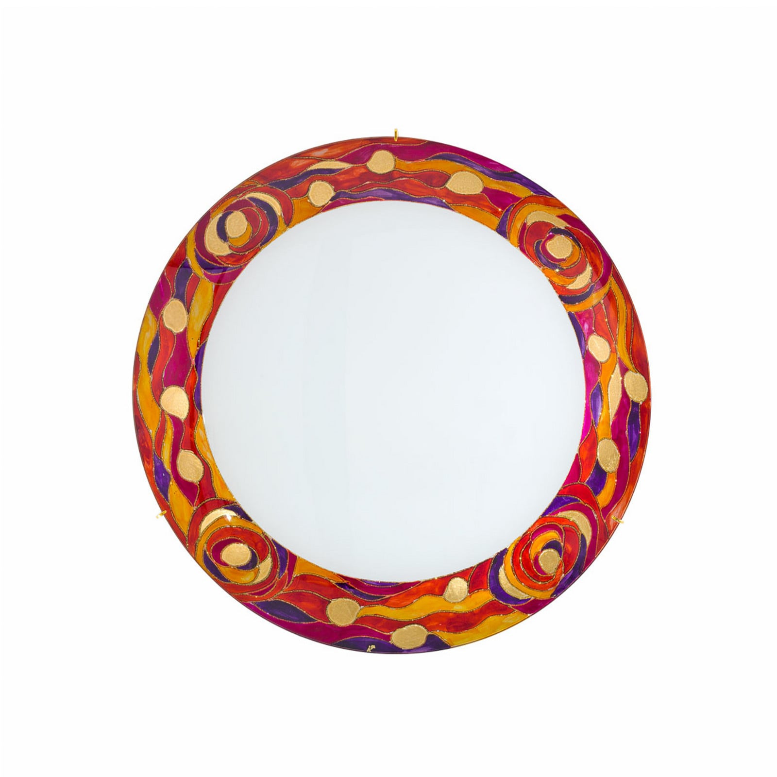 Kolarz Plafonieră Serena roșu Ø 40 cm metal/glass - Camera de zi / sufragerie - design - roșu alb - Sticlă