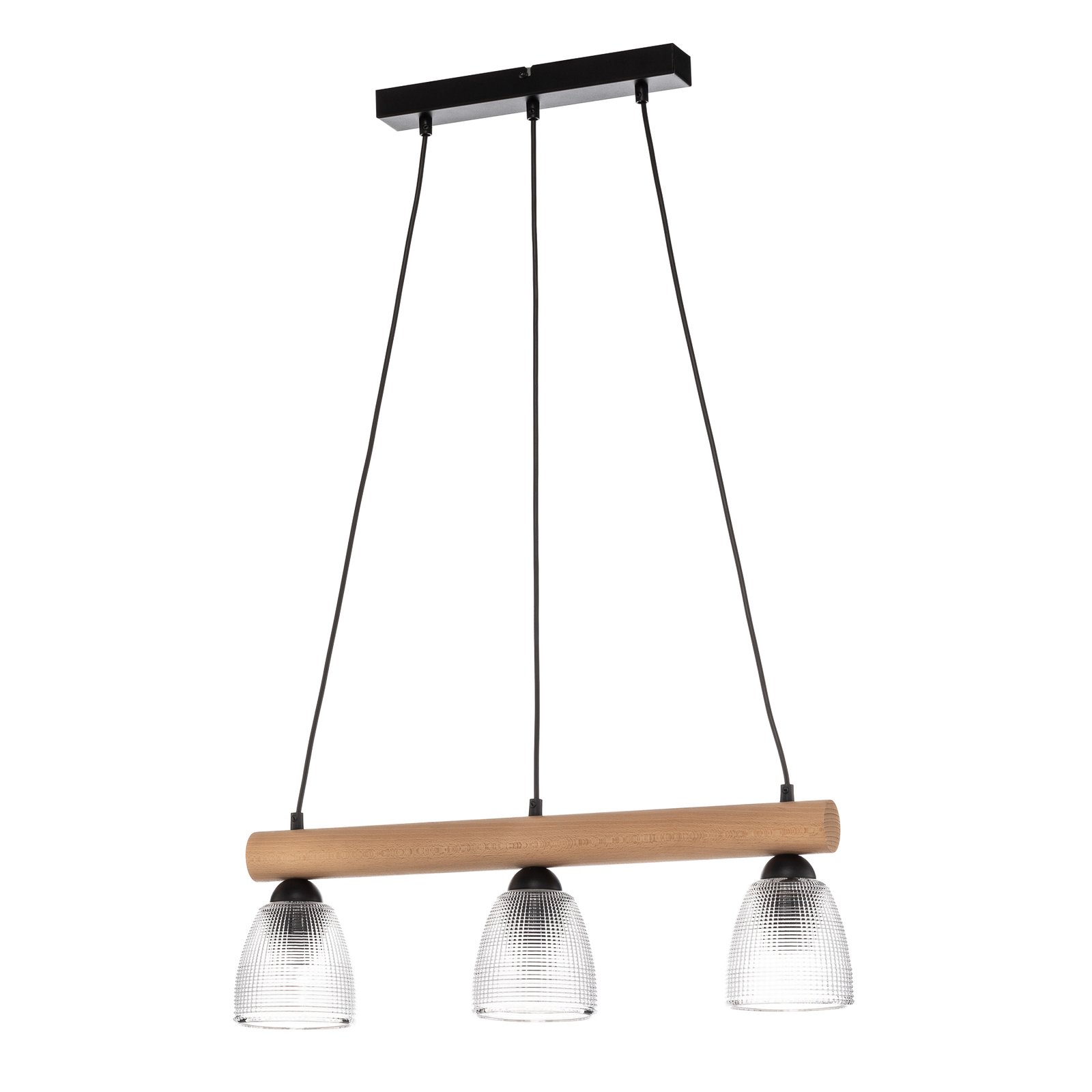 Tisan 3 Pendelleuchte Clear/Wood - Envostar