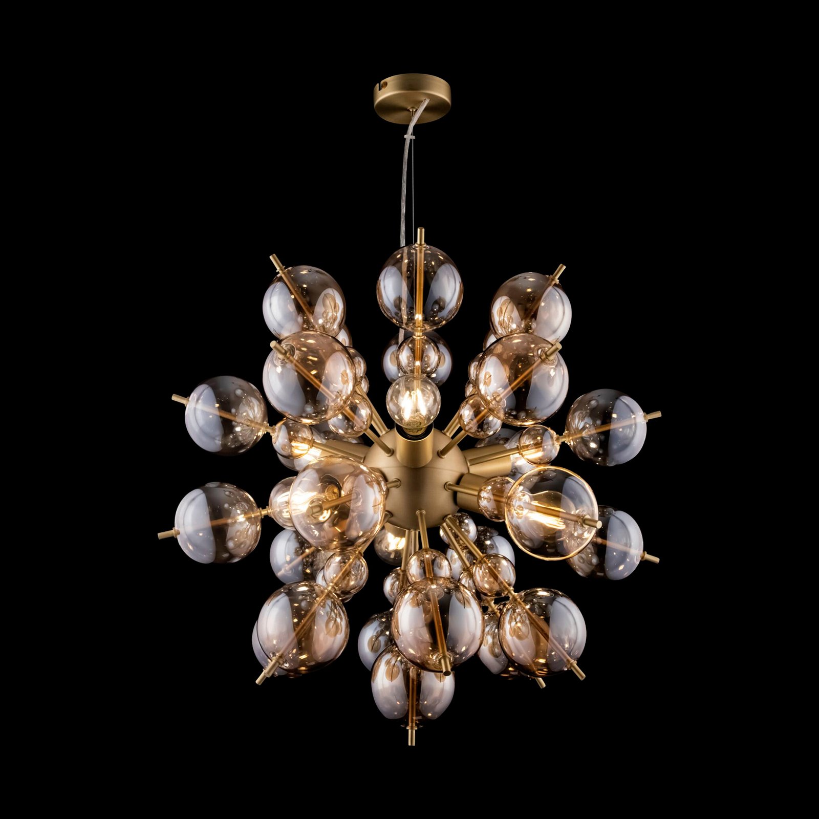 Maytoni Bolla pendant light glass brass/amber