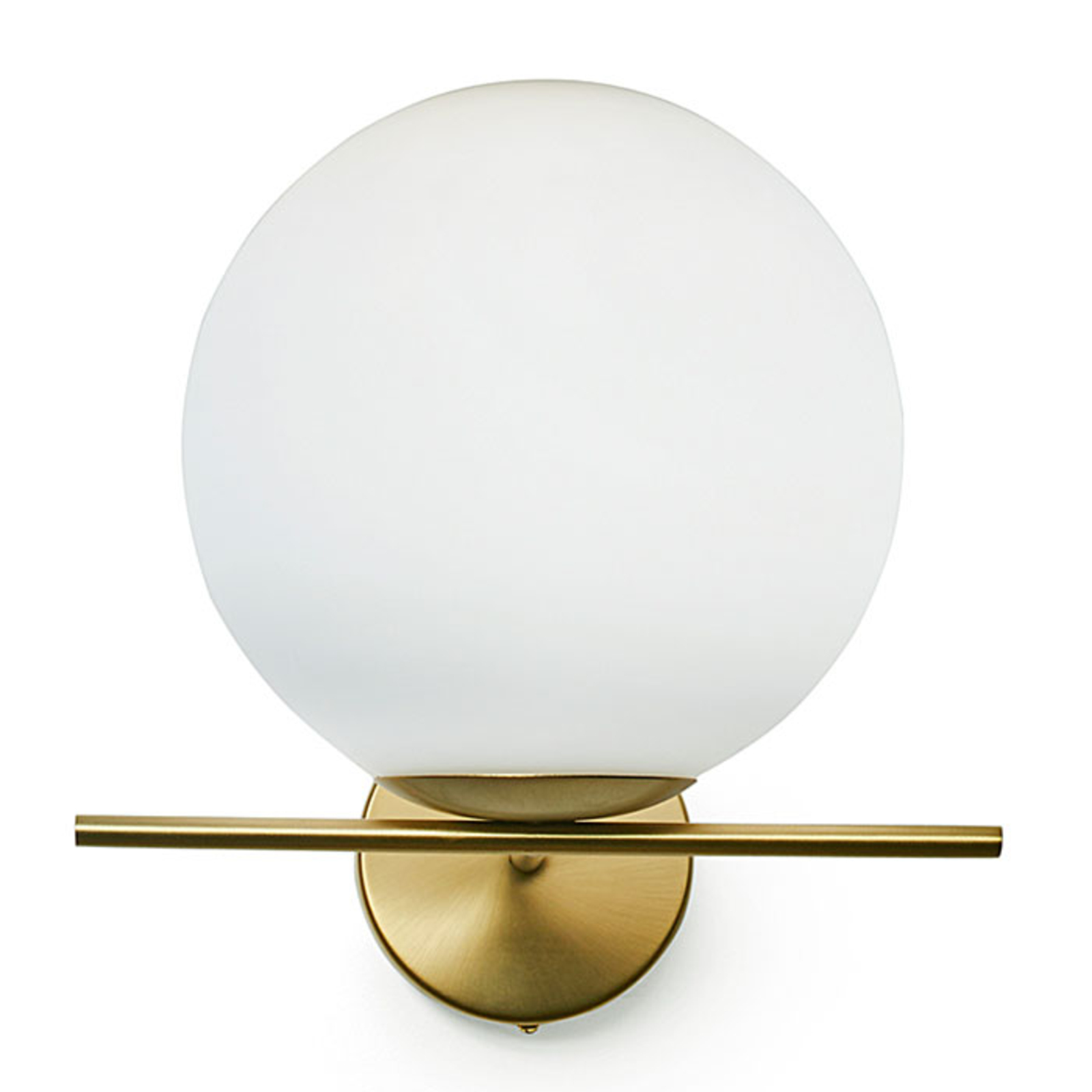 Sforzin Jugen one-bulb wall light, for Hallway, metal, brass, glass, E27, 40 W, energy efficiency: A++, W: 31 cm, H: 26.7 cm