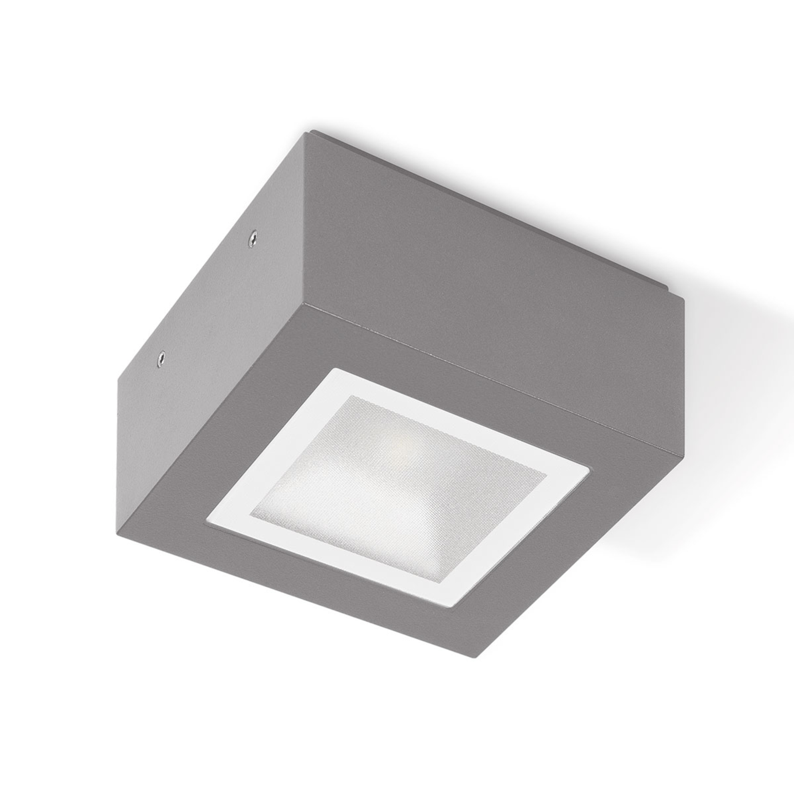 PERFORMANCE LIGHTING Mimik 10 Tech LED ceiling lamp microprism 4,000 K, aluminium, glass, 10 W, energy efficiency: A+, L: 12.7 cm, W: 12.7 cm, H: 6.5 cm