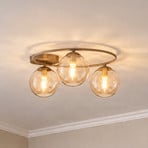 Lampa sufitowa Sopra, beżowa, średnica 47 cm, 3-punktowa, szkło/metal, E14