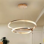 LED висяща лампа Orbitas, Ø 80 cm, златист цвят, метал, димер