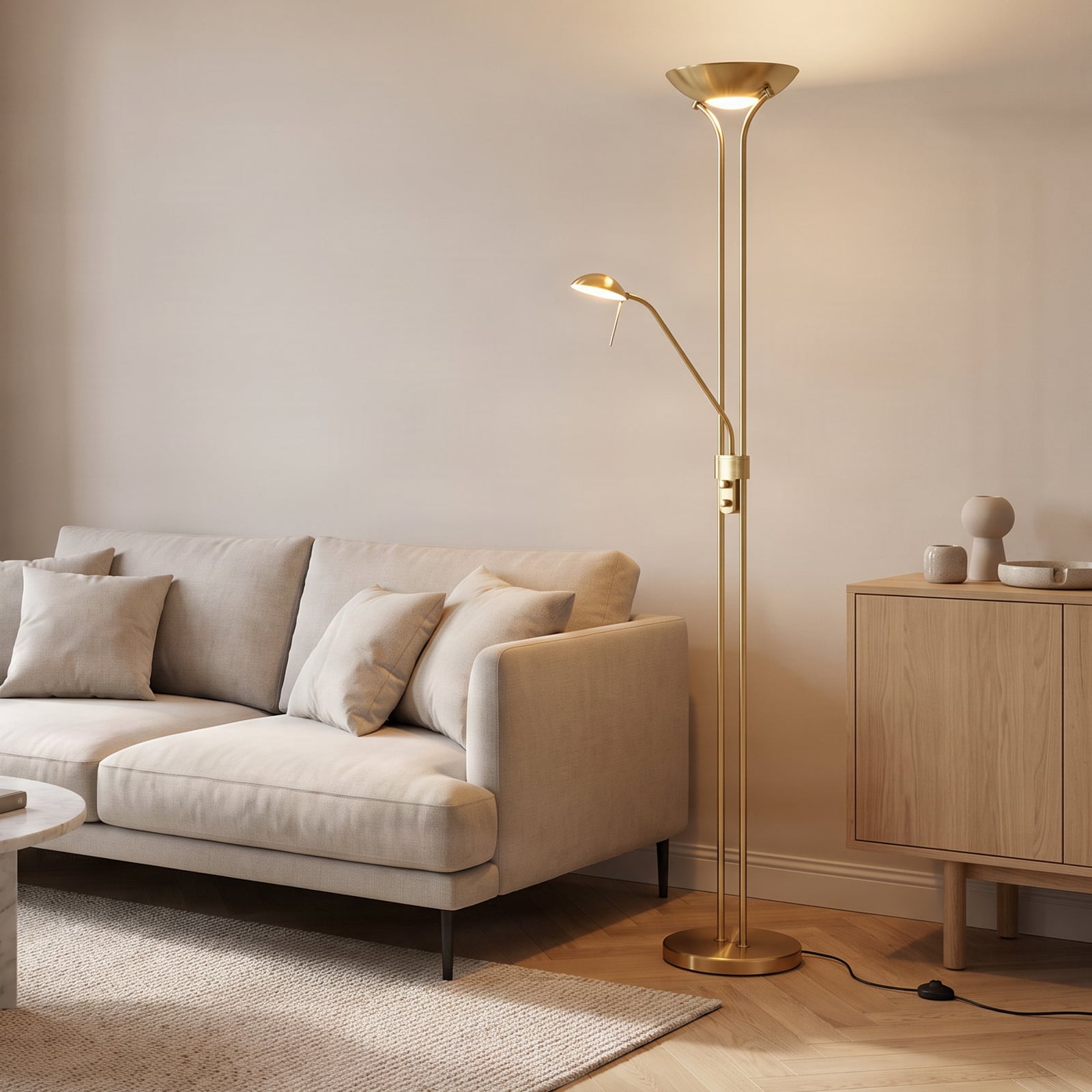 Josefin LED Candeeiro de Pé Brass - Lindby