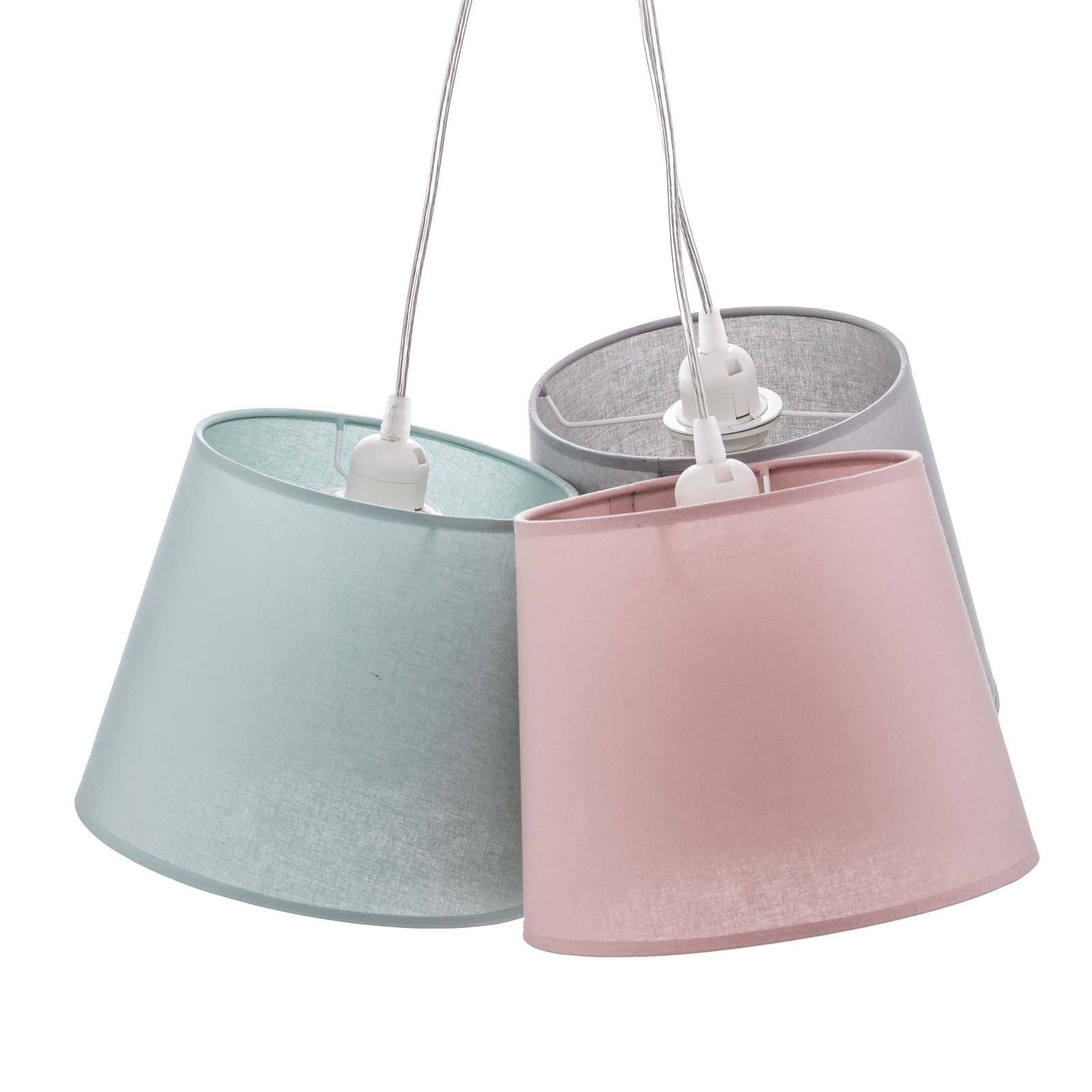 Hanglamp Rossa, 3-lamps, grijs/roze